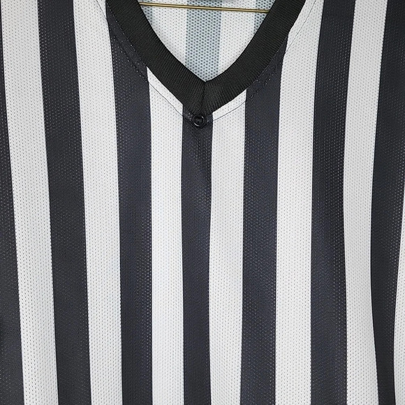 Dalco Athletic Referee Shirt Top Jersey Black & White Medium - Picture 3 of 6
